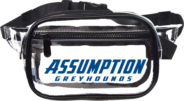 Assumption Clear Fanny Pack Assumption University Greyhound Wordmark - ONLINE ONLY