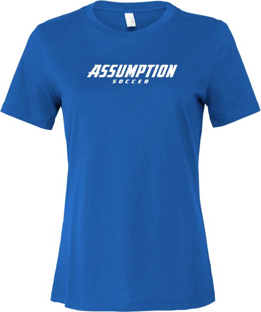 Assumption Bella + Canvas Womens Relaxed Cotton T Shirt Assumption University Soccer - ONLINE ONLY