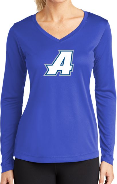 Assumption Womens Performance Long Sleeve V Neck Shirt Assumption A Primary Mark - ONLINE ONLY