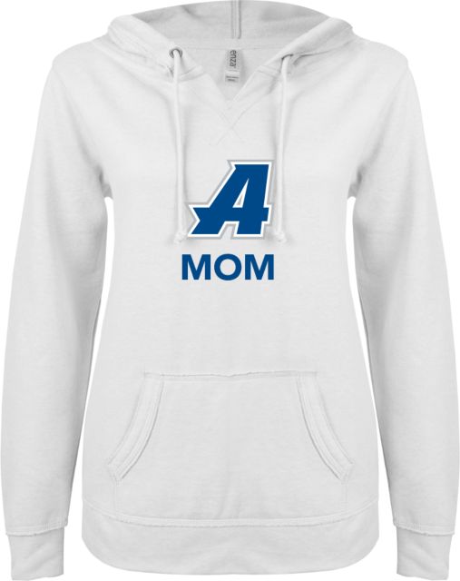 Assumption ENZA Womens V Notch Raw Edge Fleece Hoodie Assumption A Mom - ONLINE ONLY