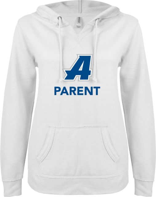 Assumption ENZA Womens V Notch Raw Edge Fleece Hoodie Assumption A Parent - ONLINE ONLY