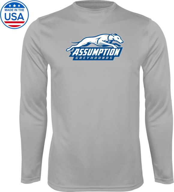 Assumption Platinum Performance Long Sleeve Shirt Assumption University Greyhound Logo - ONLINE ONLY