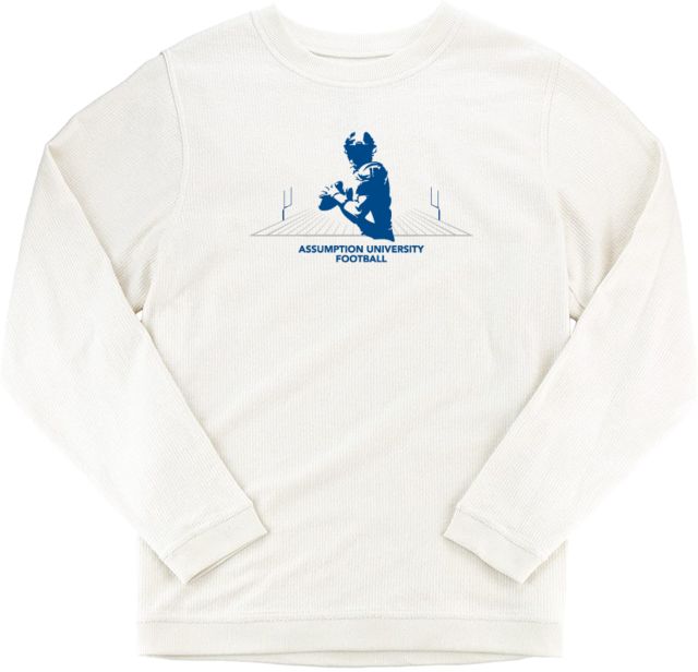 Assumption Boxercraft Womens Corded Crew Assumption University Football Graphic - ONLINE ONLY