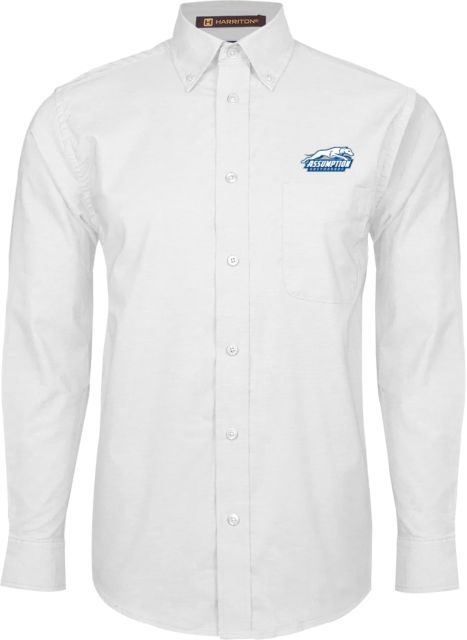 Assumption Oxford Long Sleeve Shirt Assumption University Greyhound Logo - ONLINE ONLY