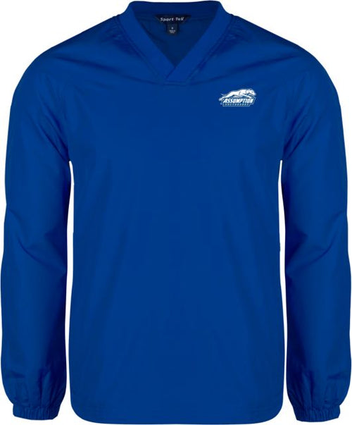 Assumption V Neck Raglan Windshirt Assumption University Greyhound Logo - ONLINE ONLY