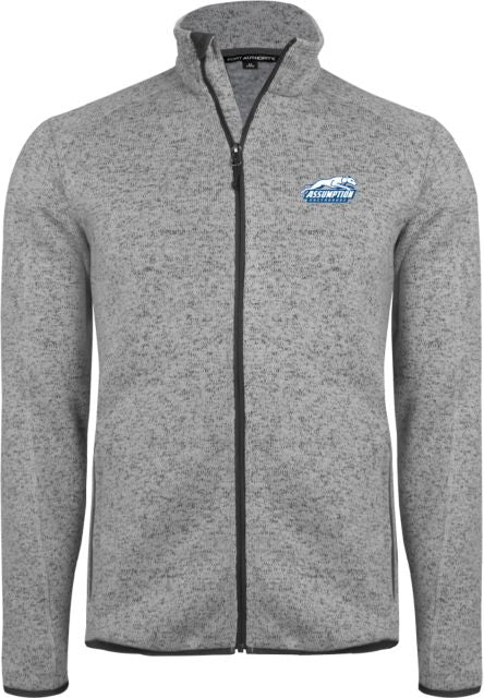 Assumption Heather Sweater Fleece Jacket Assumption University Greyhound Logo - ONLINE ONLY