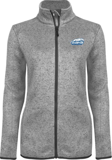 Assumption Womens Heather Fleece Jacket Assumption University Greyhound Logo - ONLINE ONLY