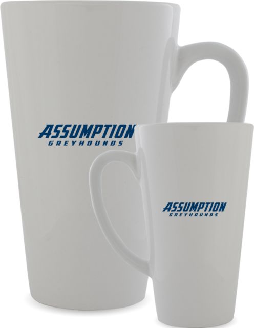 Assumption Full Color Latte Mug 12oz Assumption University Greyhound Wordmark - ONLINE ONLY
