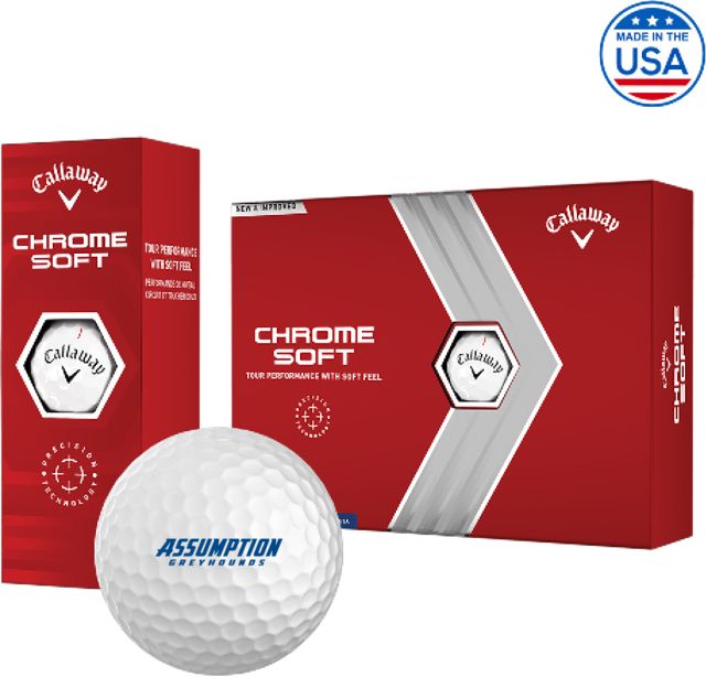 Assumption Callaway Soft Golf Balls 12/pkg Assumption University Greyhound Wordmark - ONLINE ONLY