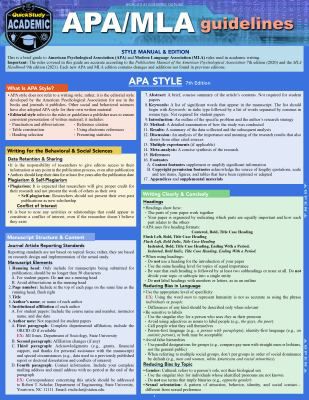 APA/MLA Guidelines (update to MLA 9th edition)
